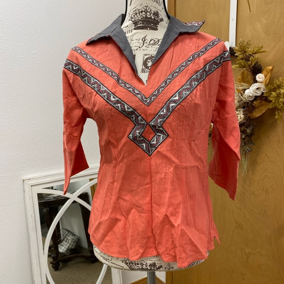 Vintage 50s Western Top sz M - Picture 1 of 6